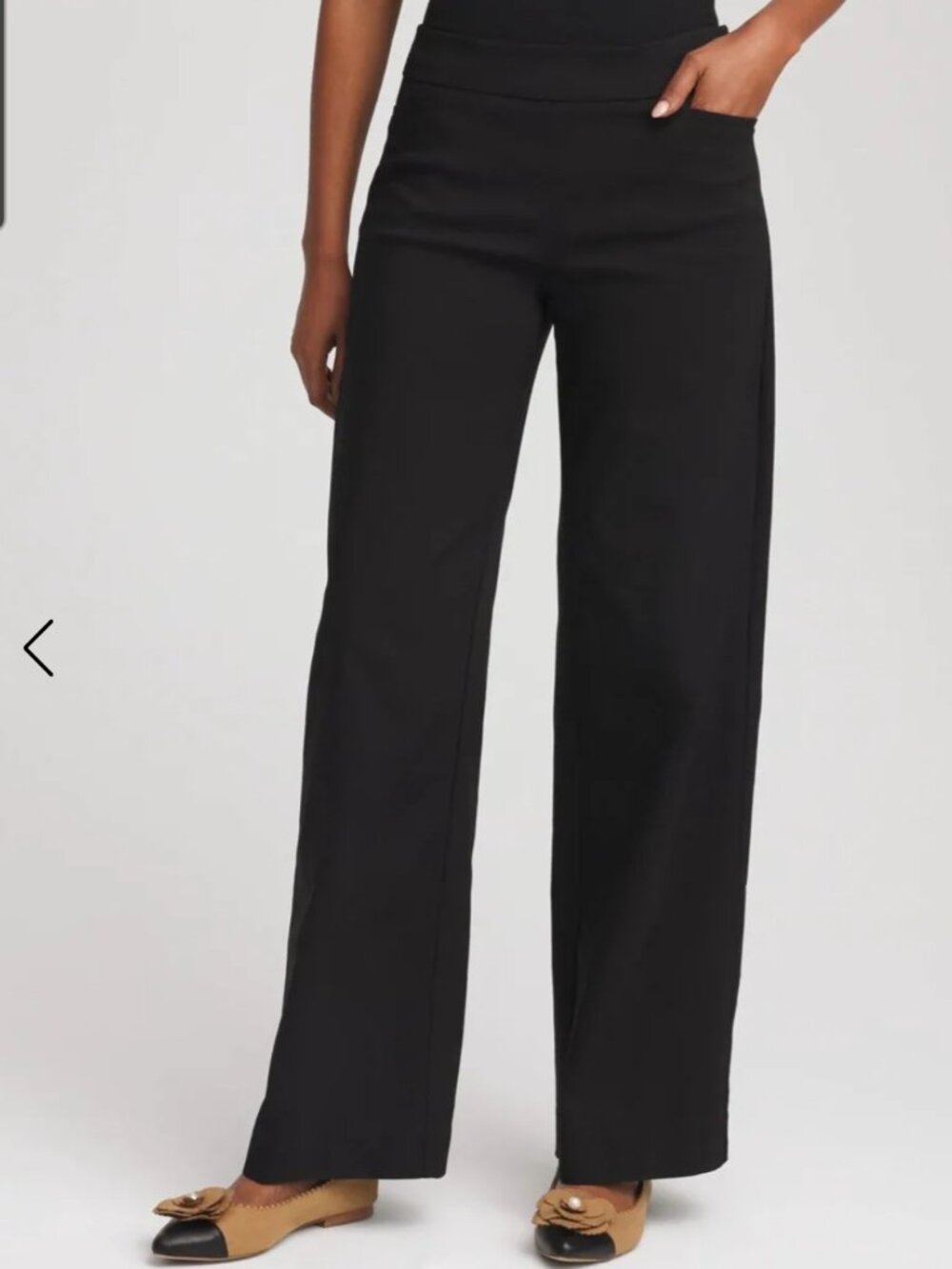 NWT Chico’s So Slimming Brigitte Wide Leg Pants SZ 3T US 16T Tall Black Pull On